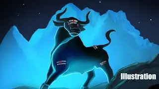 himalayan black bull concept art Procreate illustration Speed art