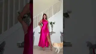 Satin Dress Try On