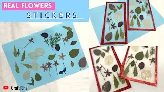 real flower stickers | pressed flower stickers diy | how to make real flower stickers (@craftishai)