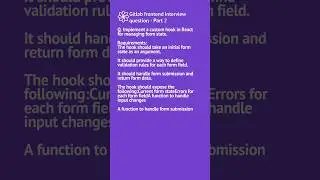 Gitlab frontend interview question - Custom hook in React for managing form state 