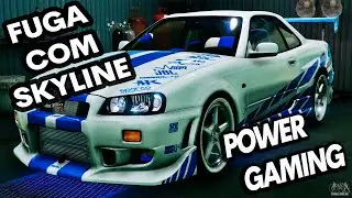 FAZENDO FUGAS COM POWER GAMING COM O SKYLINE R34 GTA-V RP 🔥🔥🔥