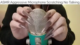 ASMR Aggressive Microphone Scratching with Long Nails-No Talking