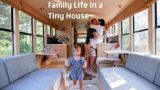Day in the Life of a Family Who Lives In a School Bus (Bonus Treasure Hunting Adventures)