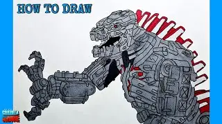 How to draw a MECHAGODZILLA 2021! Godzilla VS Kong Movie Drawings