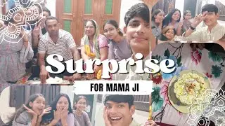 First time diya mama ji ko surprise 😱🎉 or 12 baje kra cake cut || #familyvlog @himanshu vlloging