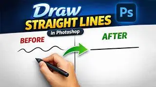 How to Draw Straight Lines in Photoshop with Brush | Easy Brush Line Tutorial