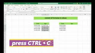How to convert all formulas to values in Excel?