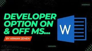 How to Open Developer Option in MS word ?