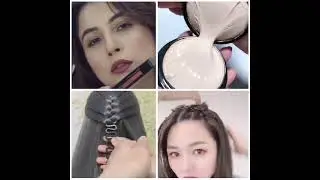 Hair clip and design spiral with lipstick and makeup cream