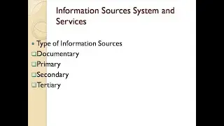 Type of Information Sources