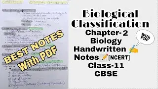 Biology Chapter-2 Biological Classification Class-11 Best Handwritten Notes(PDF) NCERT | NEET|