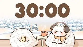 30 Minute Timer 🐱 Winter lofi timer for study