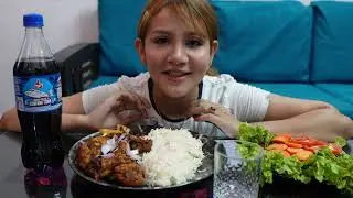 FRIED CHICKEN WITH BASMATI RICE || MANIPURI MUKBANG 🍗🍗