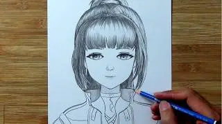 Drawing Simple Anime Girls | Drawing Vanessa Miyamoto #701 | Cong Dan Art
