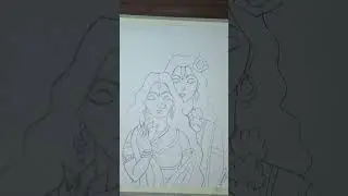 Janmashtami Special Radha Krishna Pencil Drawing Tutorial #shorts