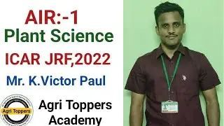 Meet 1st Ranker of ICAR JRF 2022 in Plant Science,Mr.K.Victor Paul