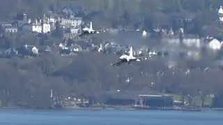 Cumbria LFA17 - 2 Typhoon RAF Jets Low Flying Over Lake Windermere 20/04/23 [4K]