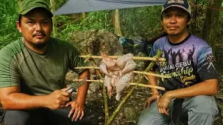 Bushcraft camping | Primitive Campfire cooking in Cebu Philippines
