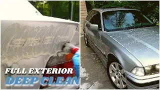 Deep Cleaning A Neglected BMW E36 Exterior || Exterior Detailing In 1 Hour