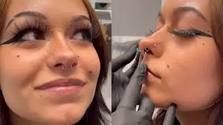Septum nose piercing for this beauty ❤️ Don’t try this at home! 