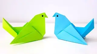 How to make a paper Bird Origami Tutorial Easy paper Bird SPRING paper crafts ideas DIY
