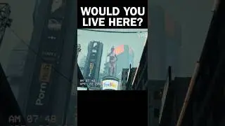 Dystopia cyberpunk city 