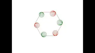 23 Use python to draw six connected spiral circles #pythontutorial #python #coding