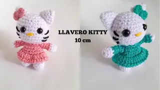 LLAVERO DE  HELLO KITTY UN TOQUE DE DULZURA PARA TUS LLAVES/KITTY AMIGURUMI  10 CM