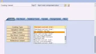 SAP Product Costing Configuration - Creating Costing Variant t code okkn