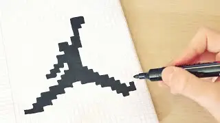 Лого Jordan по КЛЕТОЧКАМ - how to draw / pixel art