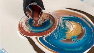 WOW! Incredible Color Combo Inspired By Mina Villegas Fluid Art - Straight Pour