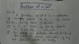 Partition of a set| Discrete Mathematics-5