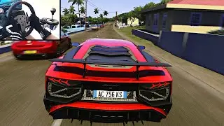 Lamborghini Aventador SV On Country Roads | Assetto Corsa ( Steering Wheel ) Gameplay