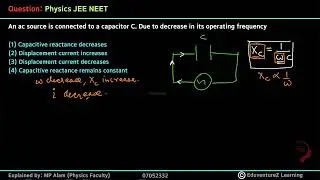 An ac source is connected to a capacitor C. Due to decrease in its operating frequency(1) Capacitive