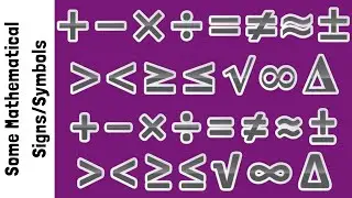 List Of Mathematical Sign/Symbols | Learn Math Symbols With Pictures And Spelling