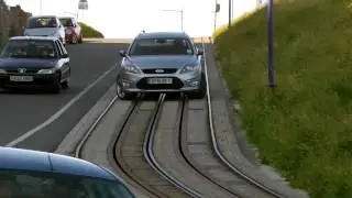 parking on a train track ... really strange ... really stupid