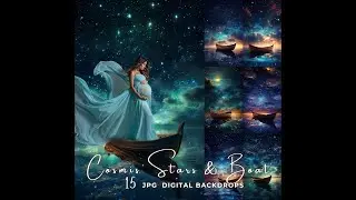 Boat and Stars Digital Backdrops Photography Overlay Maternity Composite Photoshop Background