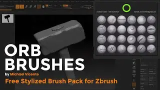 Best Free Brush Pack for Zbrush - Orb Brushes by Michael Vicente | Zbrush Stylized Brush Pack