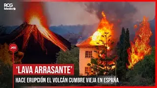 Volcán entra en erupción en La Palma, España.