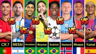 Comparison: Ronaldo vs Messi vs Neymar vs Mbappe vs Haaland vs Ronaldinho vs Yamal vs Endrick