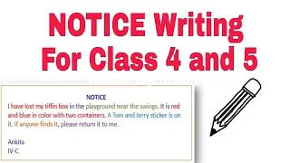 NOTICE Writing / Format + Example / How to write notice / Lost and Found / English