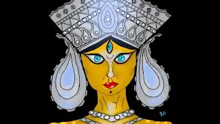 How to paint goddess Durga || Krita Speed Paint