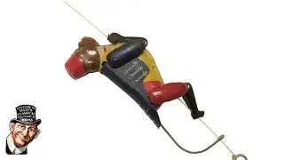 Vintage Climbing Monkey Tin Toy