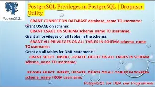 PostgreSQL DBA Day8 - PostgreSQL USERS GRANT and REVOKE Privileges, GRANT VS REVOKE in Postgres