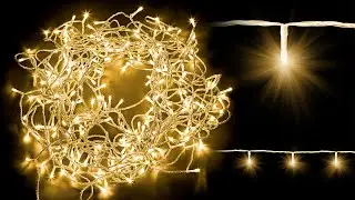 Fairy Warm White LED light with Timer -Clear Cable