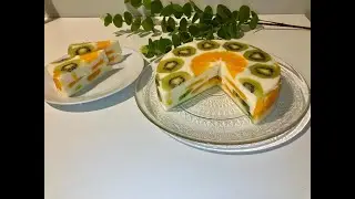 Only kiwi milk and orange! You will be amazed! Dessert without gelatin in 5 minutes!