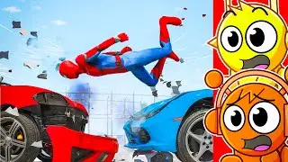 Reacting To INSANE GTA 5 SPIDERMAN Car Crashes!