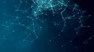 30 minutes of abstract looping blue background, screensaver. Movement of a plexus of lines and dots.