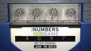 Midday Numbers Game Drawing: Monday, January 16, 2012