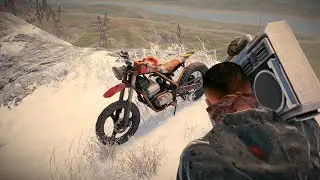 An Interesting fellow with a motorcycle